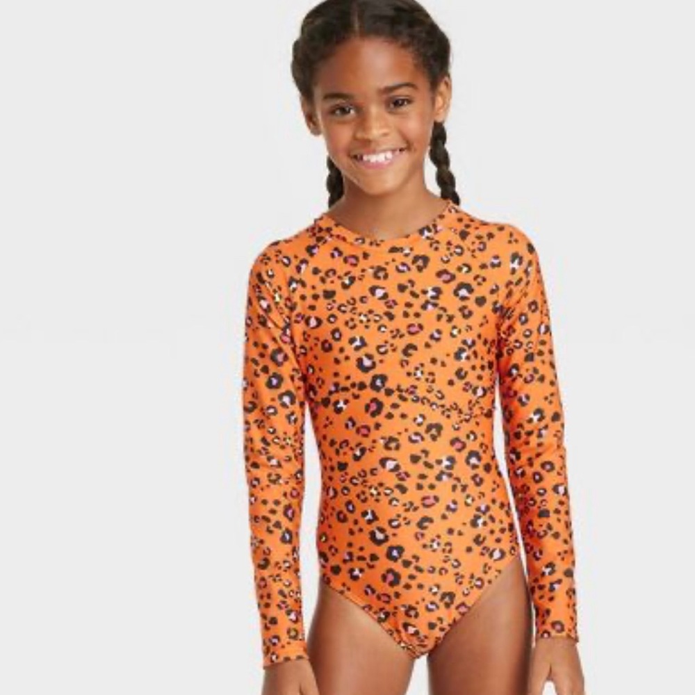 Girls' Spots of fun Long Sleeve One Piece Rash Guard Swimsuit - Cat & Jack